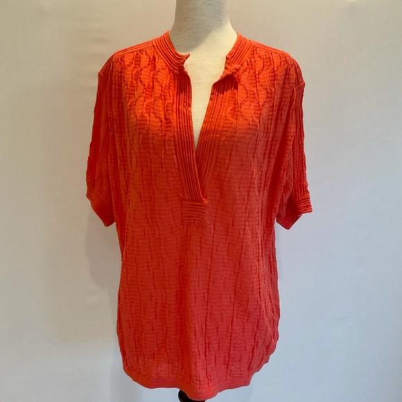 Missoni Vibrant Orange Short Sleeve Top Medium - Picture 2 of 14